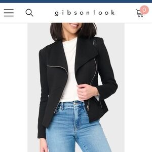 Gibson Look Black Zip Blazer, Sz M. Worn Once